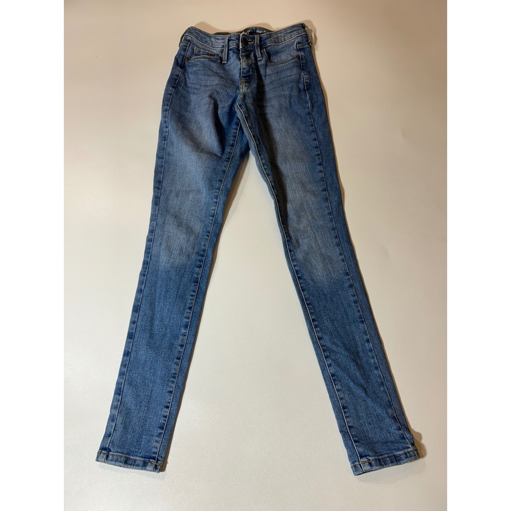 Mossimo High Rise Skinny Jeans Womens 00/R Blue Excellent Power Stretch